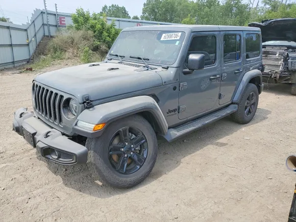 2021 Jeep Wrangler Unlimited Sahara, VIN 1C4HJXEN9MW532444 — Front end