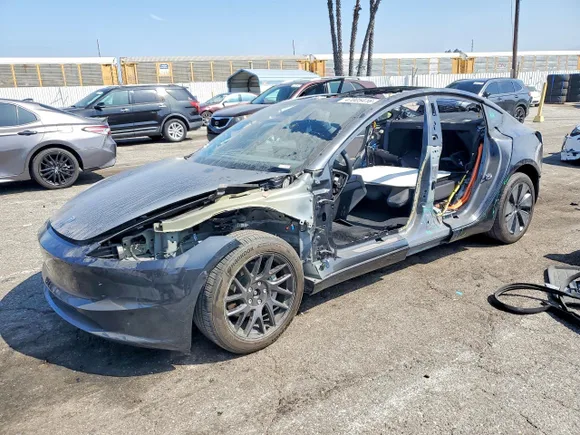2025 Tesla Model 3 Long Range, VIN 5YJ3E1EBXSF960879 — Stripped
