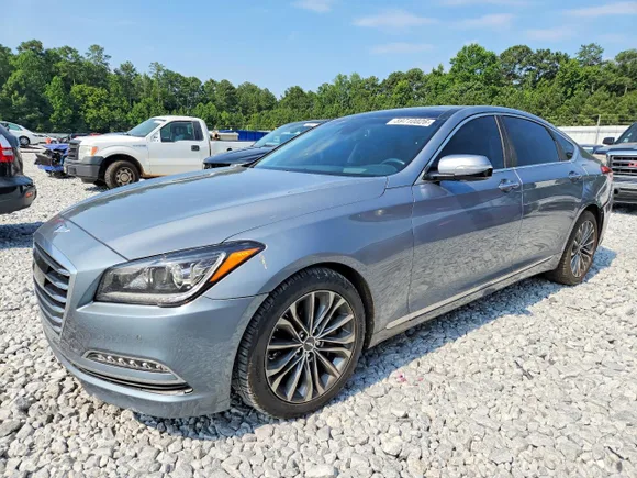2016 Hyundai Genesis 3.8L, VIN KMHGN4JEXGU125846 — Rear end